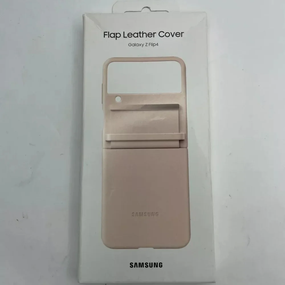 Samsung Flip 4 Leather Case Peach Brand New Never Opened